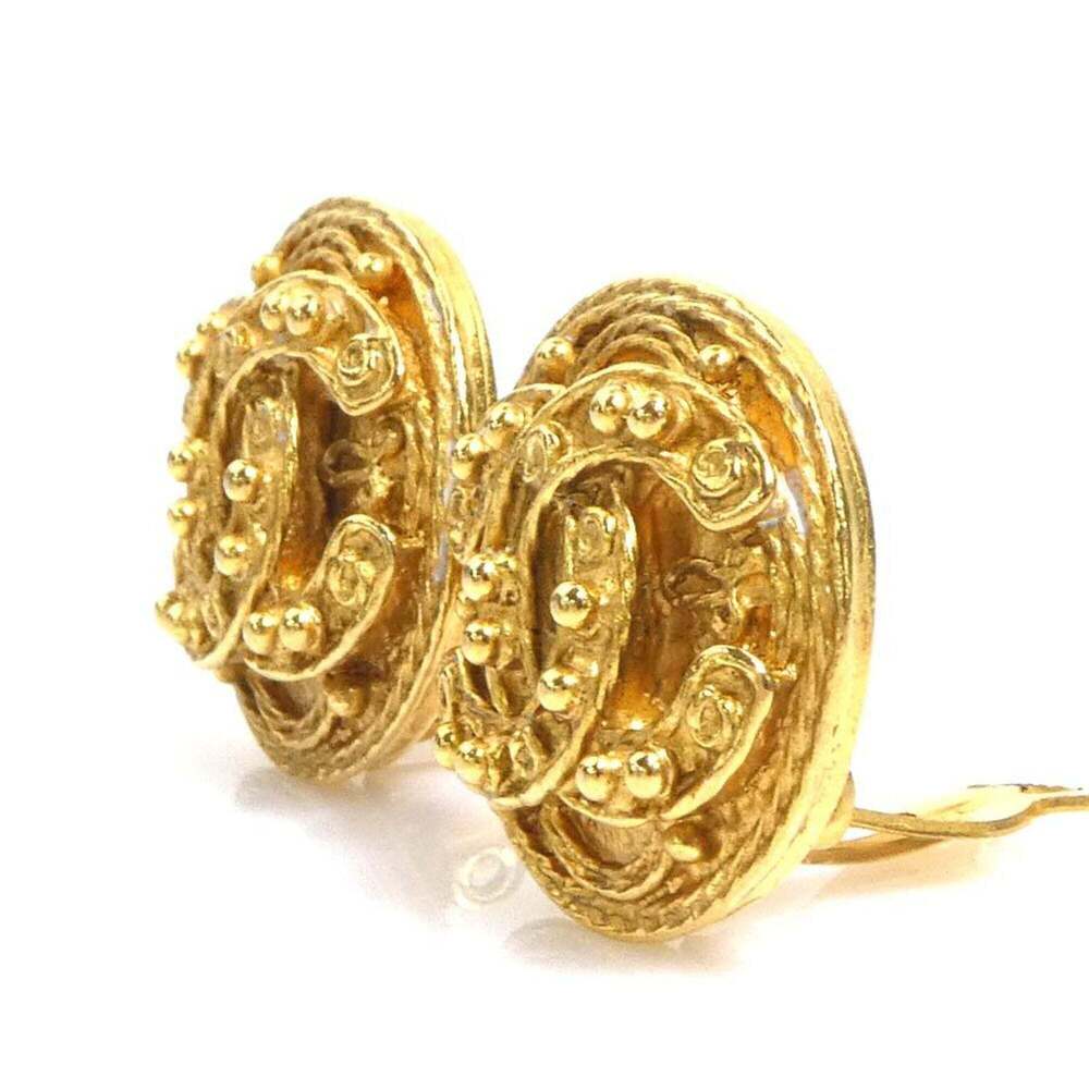 CHANEL Gold Logo Earrings - Picture 3 of 8